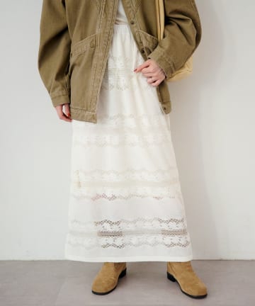 Kastane(カスタネ) 【WEB先行】レースボーダースカート