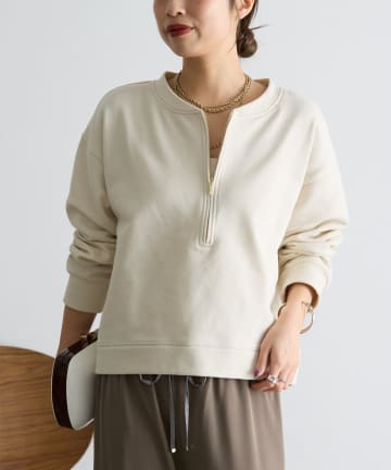 Jena　espace merveilleux(ジェナ　エスパスメルヴェイユ) 裏毛ハーフジッププルオーバー