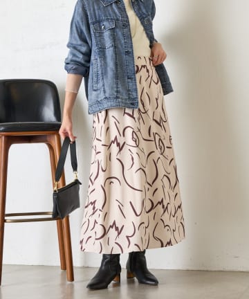 Jena　espace merveilleux(ジェナ　エスパスメルヴェイユ) ライン柄フレアスカート