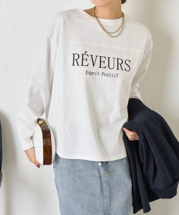 Jena　espace merveilleux(ジェナ　エスパスメルヴェイユ) 裾ラウンドロゴカットソー