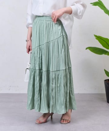 Jena　espace merveilleux(ジェナ　エスパスメルヴェイユ) 【WEB限定/春色カラー追加！】クリンクルギャザースカート