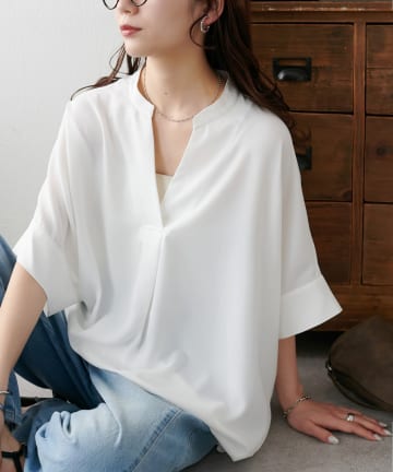 DISCOAT(ディスコート) 【WEB限定】ドルマンスキッパーブラウス