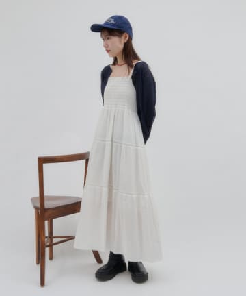 DISCOAT(ディスコート) 【SS先行予約/umm.】肩リボンティアードワンピース