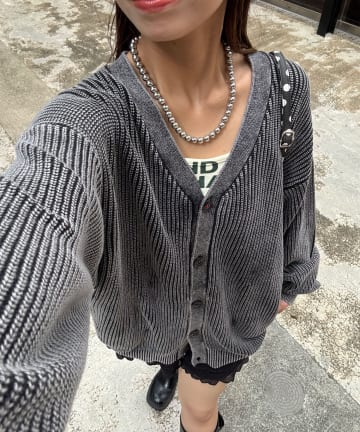 OUTLET(アウトレット) 【Ciaopanic】ストーンウォッシュニットカーディガン