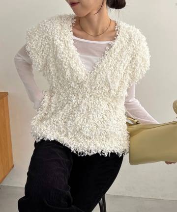 OUTLET(アウトレット) 【CAPRICIEUX LE'MAGE】ブークレフリンジトップス