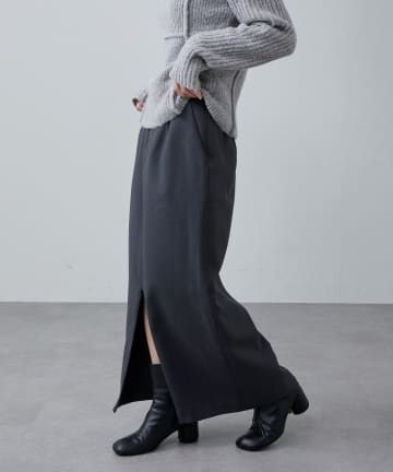 OUTLET(アウトレット) 【Lui's】スリットファスナータイトロングスカート