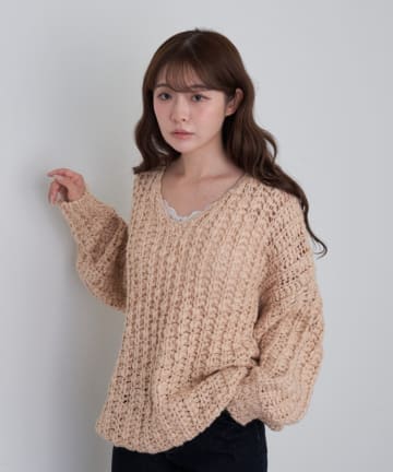 OUTLET(アウトレット) 【RAY CASSIN】Vざっくりオーバーニット