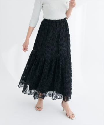 natural couture(ナチュラルクチュール) フラワーチュールボリュームスカート