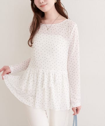 natural couture(ナチュラルクチュール) 総レースティアードTOPS