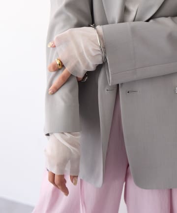 RIVE DROITE(リヴドロワ) 予約【袖口のチュールがアクセントに】チュールキリカエカットソー/2月上旬お届け予定