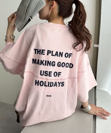 DISCOAT(ディスコート) 【WEB限定】フロスト加工裏使いフットボールTシャツ