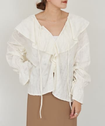 SHENERY(シーナリー) 【26SS予約】ニュアンスフリルカラーブラウス