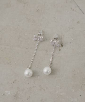 Chico(チコ) ドロップパールリボンピアス