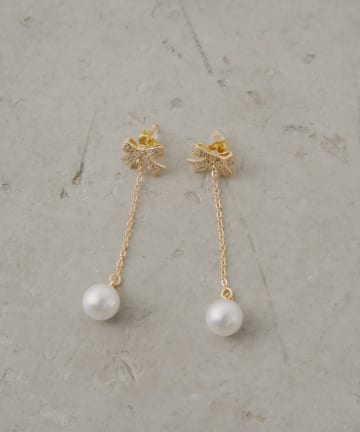 Chico(チコ) ドロップパールリボンピアス