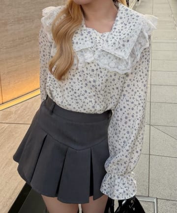 Remind me and forever(リマインドミーアンドフォーエバー) レースBIG襟ブラウス