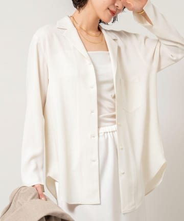 NOLLEY'S(ノーリーズ) ドレープツイルオープンカラーシャツ