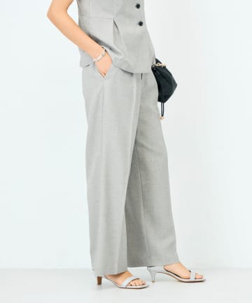 NOLLEY'S(ノーリーズ) 《セットアップ対応》ウォッシャブルドライシャークタックワイドパンツ