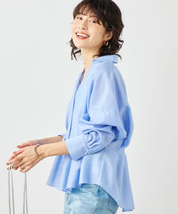 NOLLEY'S(ノーリーズ) ウォッシャブルパール釦スキッパータックブラウス