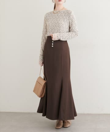 NICE CLAUP / OLIVE des OLIVE OUTLET(ナイスクラップ  / オリーブ デ オリーブ アウトレット) 【natural couture】フロント釦マーメイドスカート