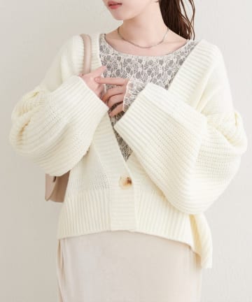 NICE CLAUP / OLIVE des OLIVE OUTLET(ナイスクラップ  / オリーブ デ オリーブ アウトレット) 【natural couture】ざっくり編みカーディガン