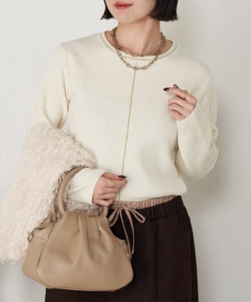 Jena　espace merveilleux(ジェナ　エスパスメルヴェイユ) 【すっきり見え】スリムラインリブニット