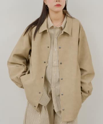 Kastane(カスタネ) 【WHIMSIC/2サイズ展開】ヴィーガンレザーコーチジャケット