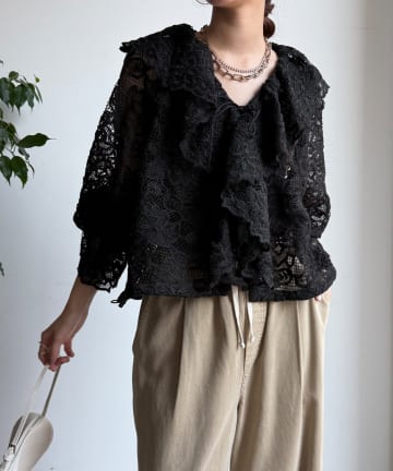 DOUDOU(ドゥドゥ) レースボレロシャツ