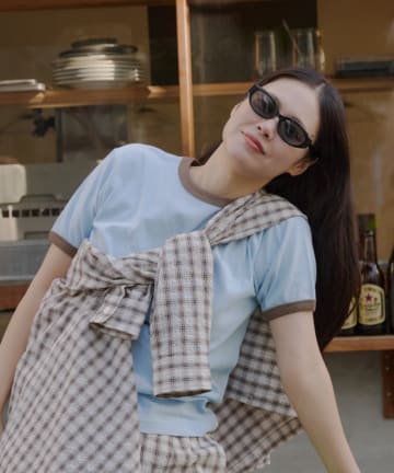 Kastane(カスタネ) 【WHIMSIC/2サイズ展開】リンガーTシャツ