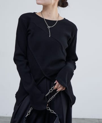 Lui's(ルイス) リブ切替デザイントップス