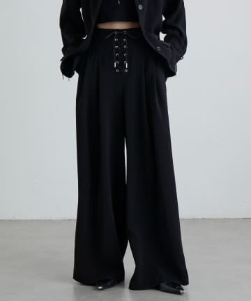 Lui's(ルイス) レースアップデザインワイドパンツ