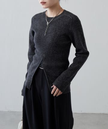 Lui's(ルイス) フロントZIPデザインニット