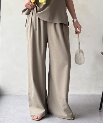 DOUDOU(ドゥドゥ) ドライタッチワイドパンツ