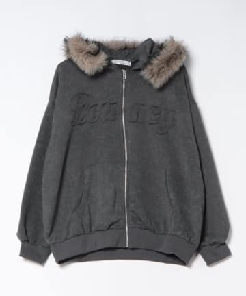 NICE CLAUP / OLIVE des OLIVE OUTLET(ナイスクラップ  / オリーブ デ オリーブ アウトレット) 春もマストバイ♡【RMAF】フードファー取外しZIPパーカー