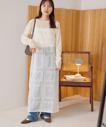 DISCOAT(ディスコート) 【SS先行予約】パッチワークレースキャミワンピース