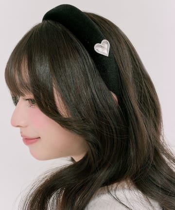 OLIVE des OLIVE(オリーブ デ オリーブ) ロゴハートベロアカチューシャ