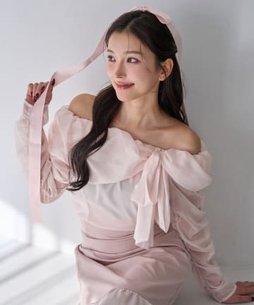 Seemi.by NICE CLAUP(シーミーバイナイスクラップ) 【Seemi】リボンブラウス