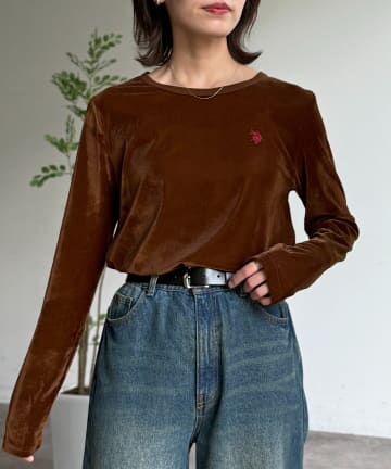 CPCM(シーピーシーエム) 【U.S. POLO ASSN.】シアーベロアロンT