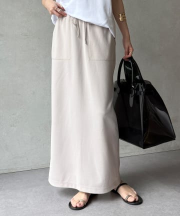 DOUDOU(ドゥドゥ) 【WEB限定】カットジョーゼットタイトスカート