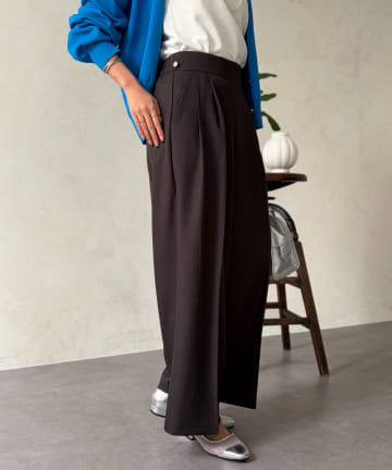 Chez toi(シェトワ) サイドボタンワイドパンツ