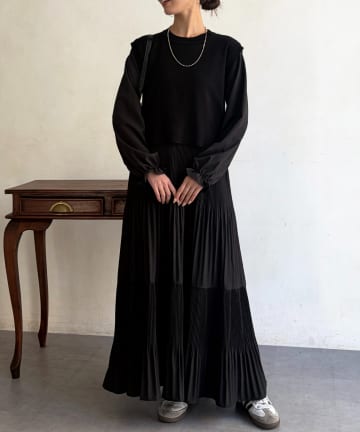 Chez toi(シェトワ) ティアードベストSETワンピース