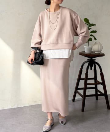 Chez toi(シェトワ) 【タイパ・コスパ最強セットアップ】ボンディングプルオーバー×ナロースカート