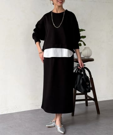 Chez toi(シェトワ) 【タイパ・コスパ最強】ボンディングプルオーバー×ナロースカート