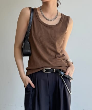 DOUDOU(ドゥドゥ) 【WEB限定】ランダムテレコストレッチタンク