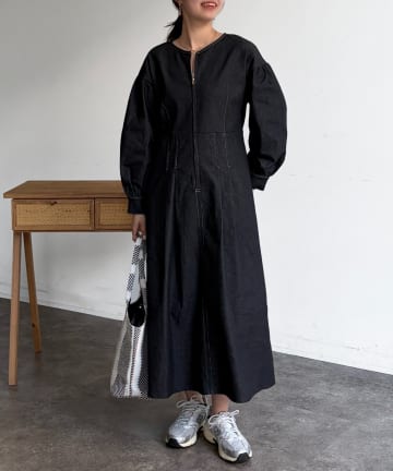 Chez toi(シェトワ) デニム切替ワンピース