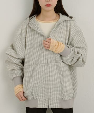 Kastane(カスタネ) 【WHIMSIC】チェックジップフーディーシャツ