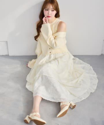 one after another NICE CLAUP(ワンアフターアナザー ナイスクラップ) カーデセットドッキングティアードワンピ