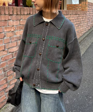 CIAOPANIC TYPY(チャオパニックティピー) 【SOUNDS GOOOOD】製品染めニットジャケット