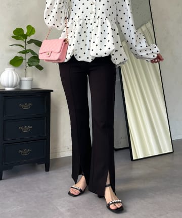 prose verse(プロズヴェール) 【-3kg見え！】フロントスリットスーパーストレッチパンツ