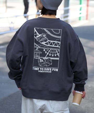 CIAOPANIC TYPY(チャオパニックティピー) 【ユニセックス】犬刺繍ロゴプリントスウェット