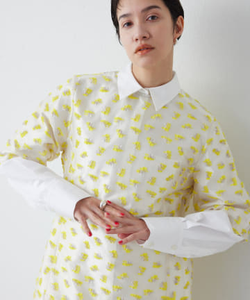 Whim Gazette(ウィム ガゼット) 【THE PAUSE】フラワージャガードブラウス